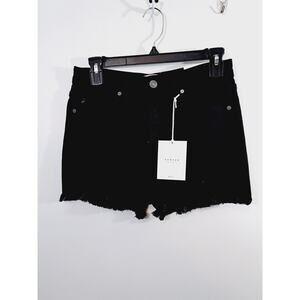 KanCan High Rise Shorts Women's Size Medium Black Distressed Denim NWT